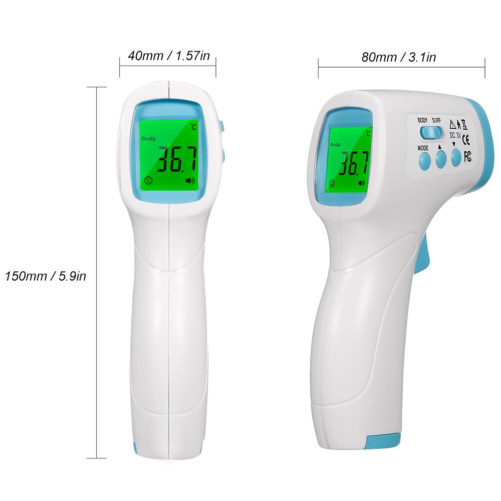 Digital pande termometer infrarød baby termometer berøringsfri kropstemperatur måler temperatur til baby med feber alarm
