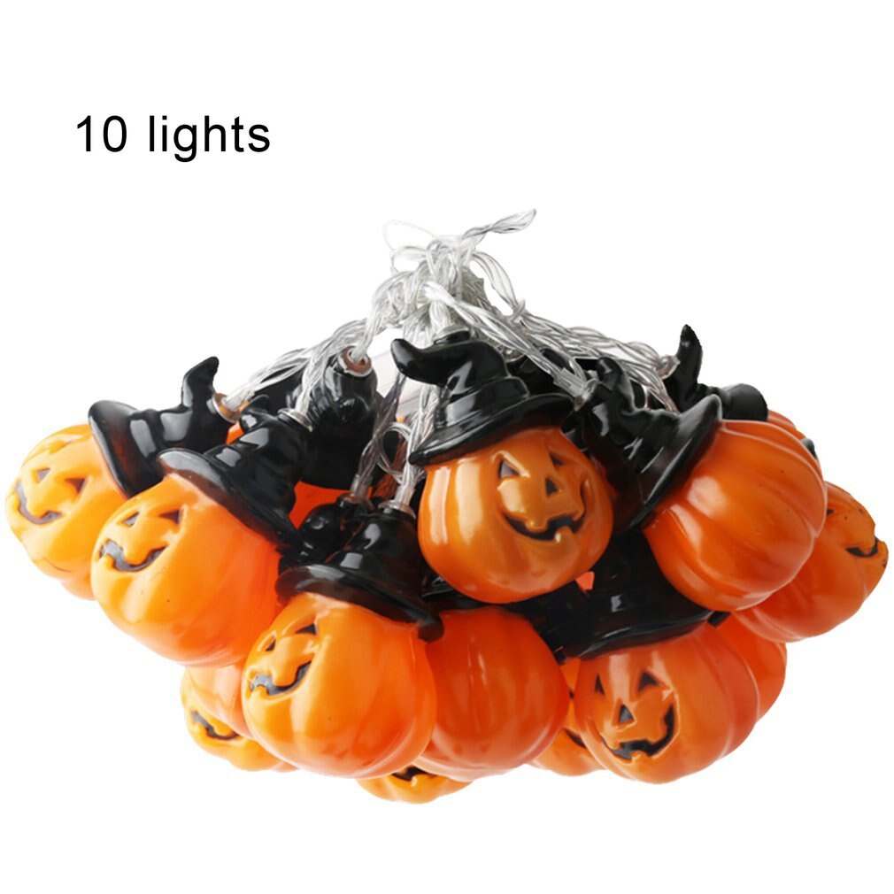 Halloween Pumpkin Lantern String Decorative Lights Bar Ktv Decoration Props Led Glowing Ghost Festival Dress Up Supplies: 10 lights Battery