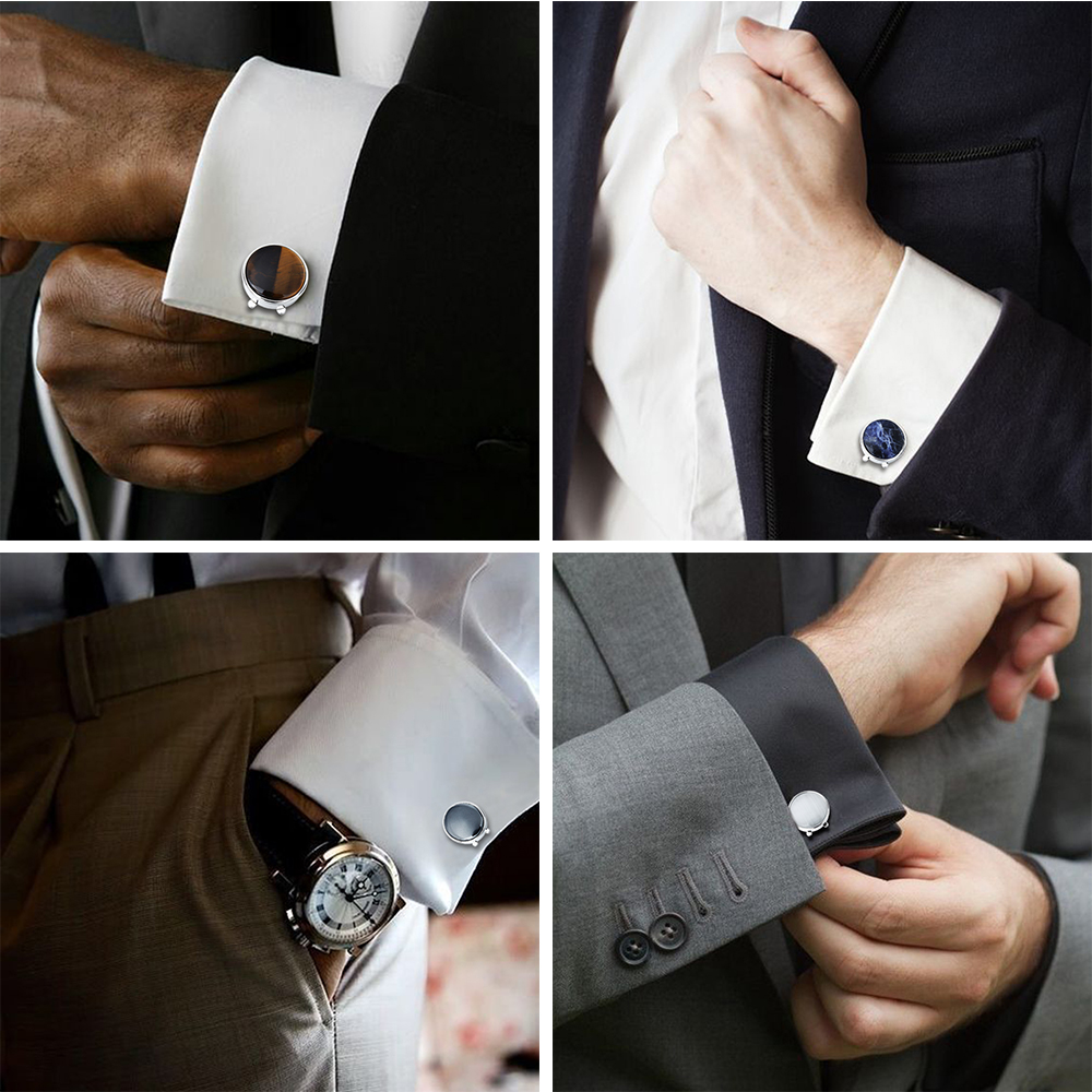Bijoux Masculins Luxe Boutons De Manchette Homme Hoisy - Acier Inox - 3 Zircones Carrés - Style Luxe Mariage Cadeau Mariage Homme élégant