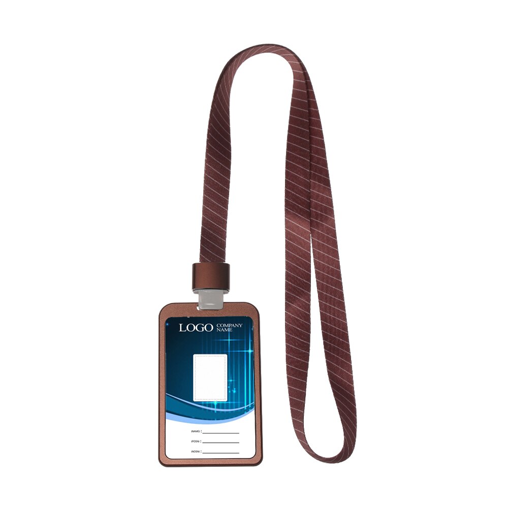 1PC Aluminum Alloy ID Badge Holders Business Bus Pass Card Case School Office Supplies With Lanyard: 4