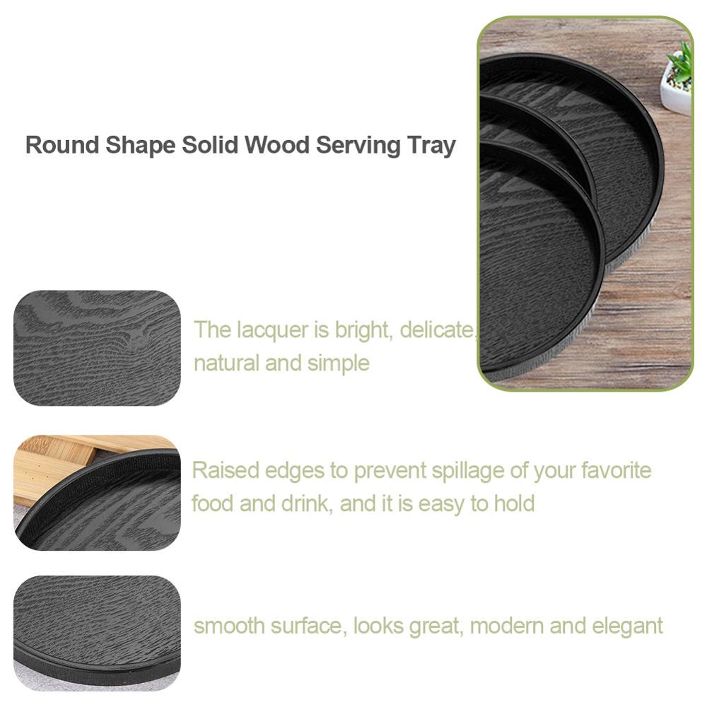 Round Solid Wooden Tea Table Tray Coffee Snack Food Meals Chinese Tea Serving Tray Rectangular Traditional Bamboo Kung Fu Tray