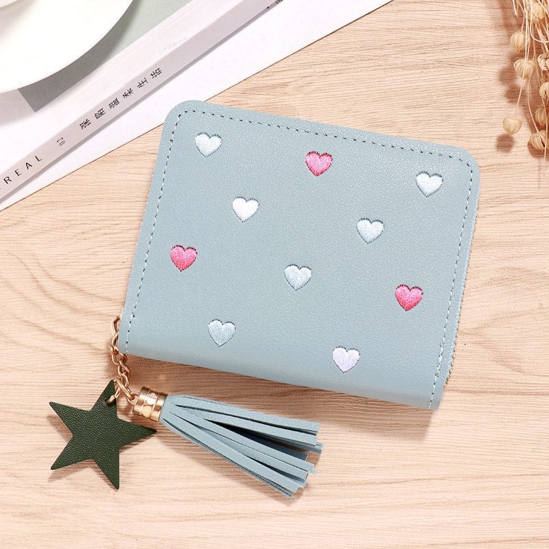 Women Small Wallet Ladies Mini Tassel Wallet Cute Girl Short Zipper Lovely Pu Leather Coin Purse Female Hand Wallet Cartera: Clear