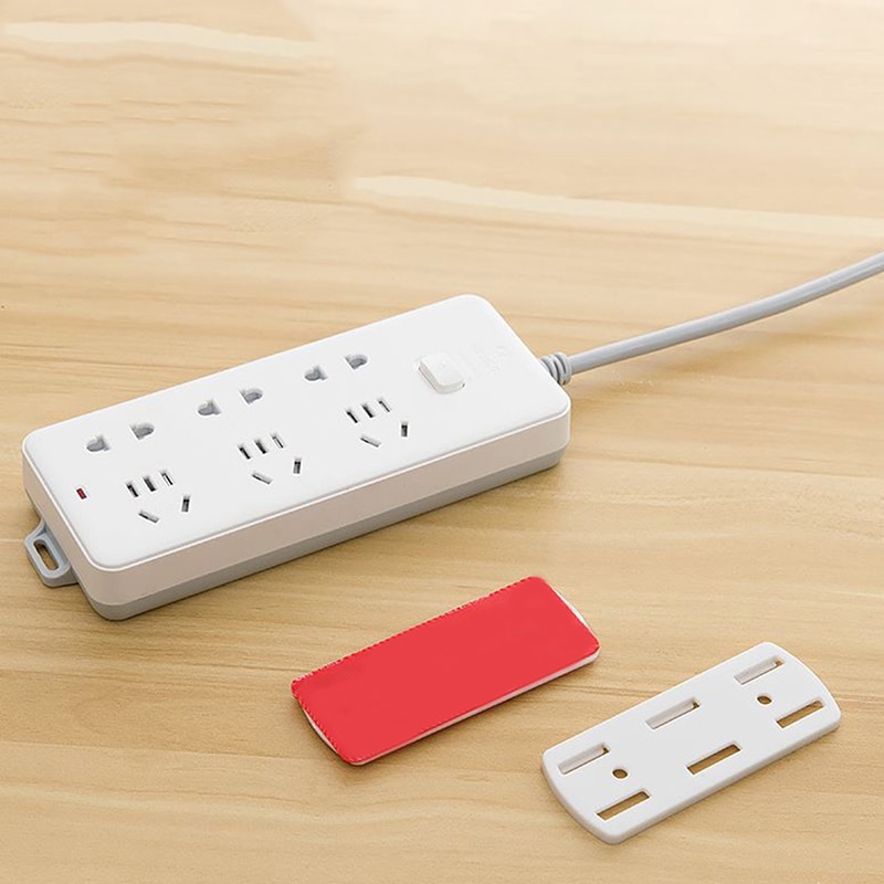 Skrivbord väggmonterad stark sömlös hem fri stansning grenuttag hållare organisatör plug-in uttag hängande vägg