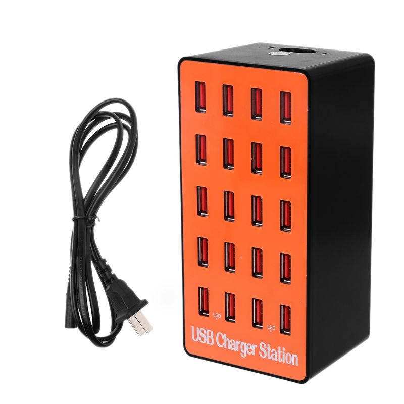 20-Port USB Hub Ladegerät Power Adapter Wand Schnelle Lade Dock Station 100W für Apple iPhone iPad Samsung huawei Smartphone Tabelle: O-US