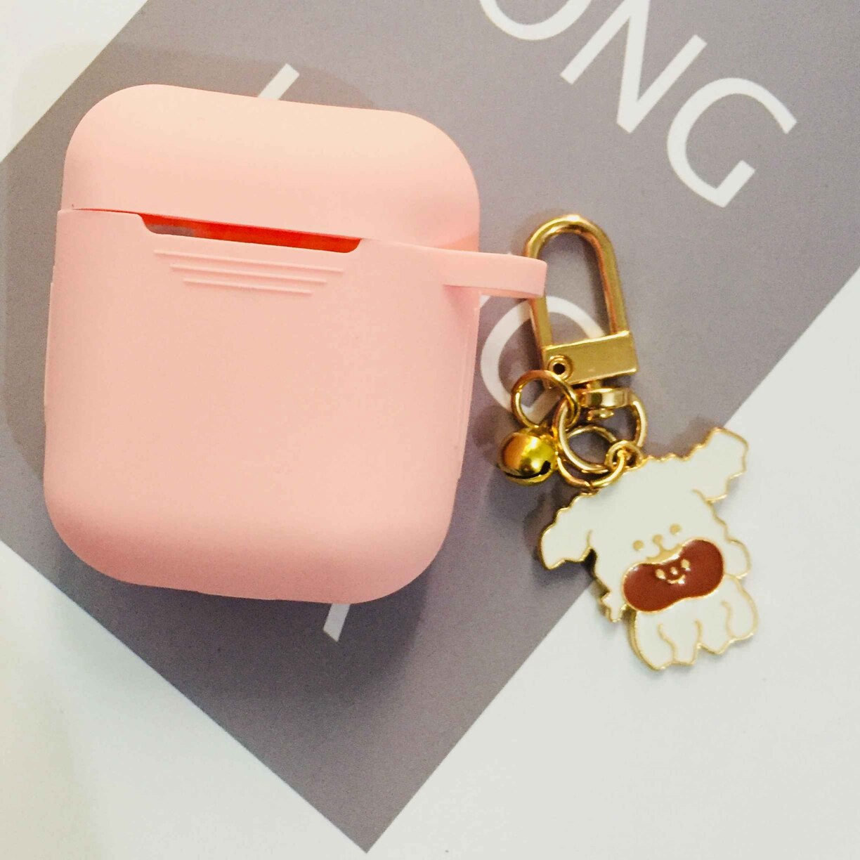 Per AirPods 2 Caso Corea del Simpatico Orso Del Fumetto di Caso di aria baccelli di lusso Fiore Portachiavi Auricolari In Silicone per il Caso di apple air baccelli copertura: BA6