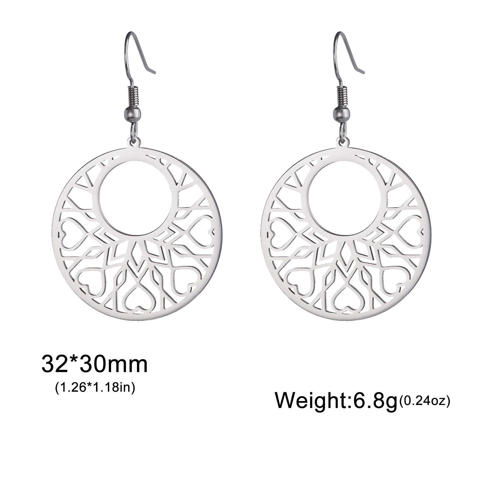 Cazador Orecchini pendenti in filigrana bohéaspetto Orecchini pendenti etnici con fiori in acciaio inossidabile per gioielli da donna Regalo di san Valentino tutto'ingrosso: cromo nero