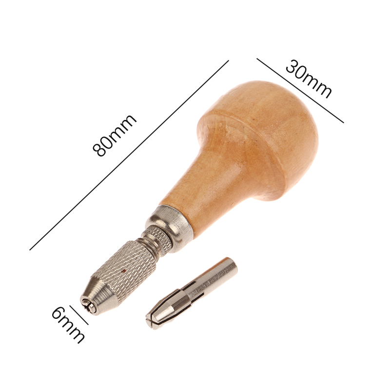 Herramientas de joyería hechas a mano, Kit de herramientas de taladro de envoltura de alambre de torsión, mango de madera con 2 mandril, tornillo de banco de joyería, práctico: Blanco