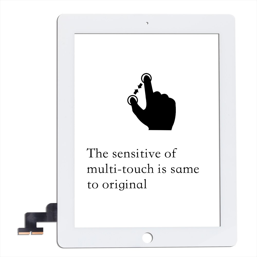 100% Voor Ipad 2 A1395 A1396 A1397 Touch Screen Digitizer Sensor Glas Panel Met Midden Frame + Adhesivetools + gehard Glas +