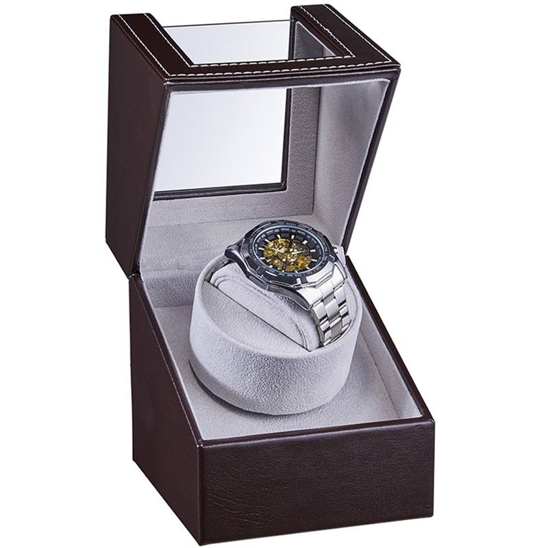 Boîte de remontoir de montre organisateurs de remontage de caja giratoria reloj boîtier de montre remontoir silencieux boîte de rotateur ue/USA/royaume-uni/AU Plug