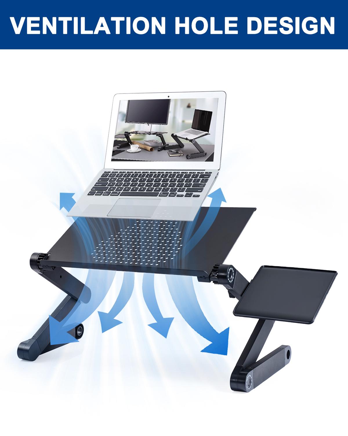 Magisk bærbar skrivebord med musemåtte opgradering ergonomisk bærbar sengebakke pc bordstativ notebook sofa bordstativ med køleventilator
