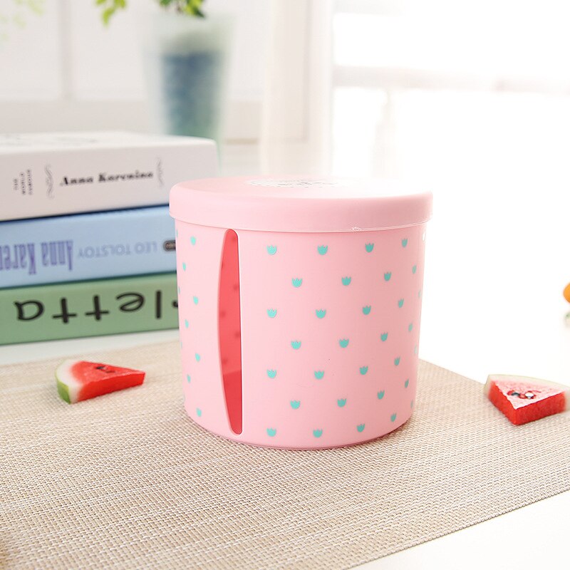 1Pcs Plastic Roll Paper Holder Box Pink Tissue Dispenser Round Toliet Bathroom Waterproof Paper Storage Rack Container: Default Title