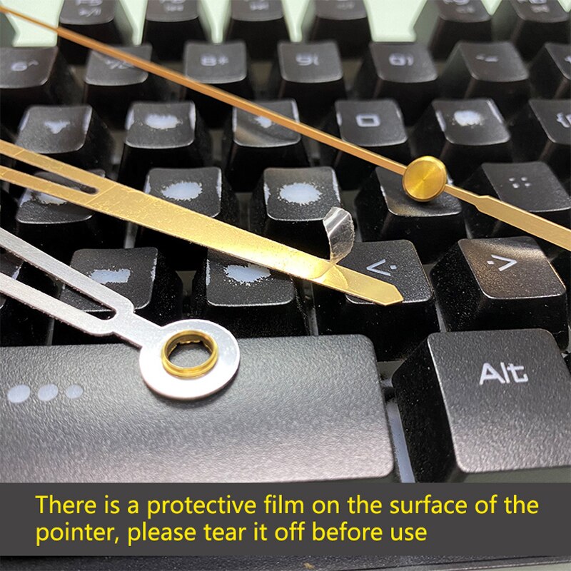 Metal Wall Clock Hands Gold Home Decor Hour Hand Minute Hand Second Hand with Luminous Large Clock Pointer Golden