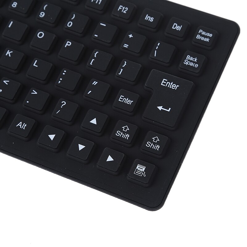 Flexibelt vikbart usb-tangentbord tvättbart svart starkt och tyst tangentbord
