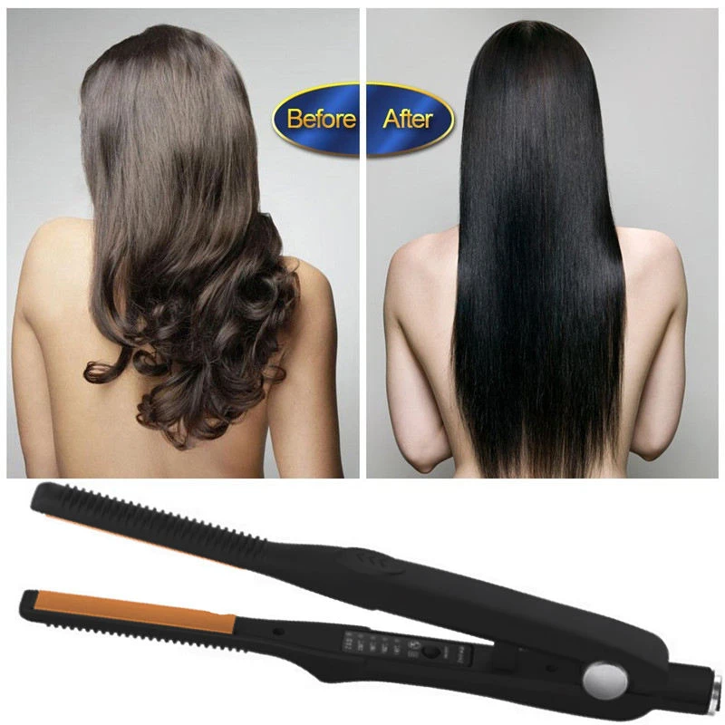 2 in 1 kleinen Glätte isen Haar glätter & Locken wickler für kurze Haare Frauen und Männer Bart glätter Bleistift Flacheisen Doppels pannung