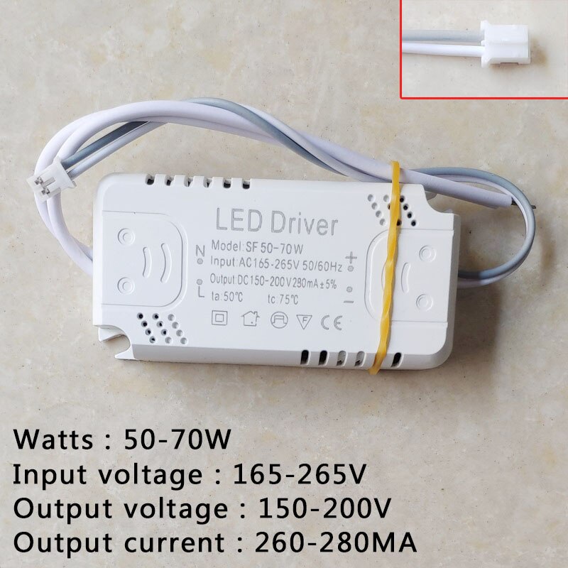 Led Driver Adapter Voor Led Verlichting AC165-265V Niet-isolerende Transformator Voor Led Plafondlamp Vervangende 8-24W 30-50W 60-80W: 50-70W