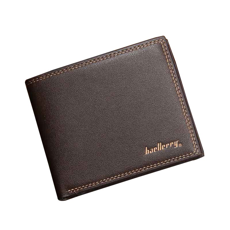 Luxe Heren Portemonnee Lederen Solid Slim Portefeuilles Mannen Pu Leather Bifold Korte Credit Card Houders Portemonnees Zakelijke Portemonnee mannelijke: 2271 Coffee