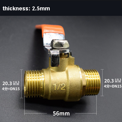 high qualitythickened long handle butterfly valve brass ball valve DN15 1/2 water valve: Red