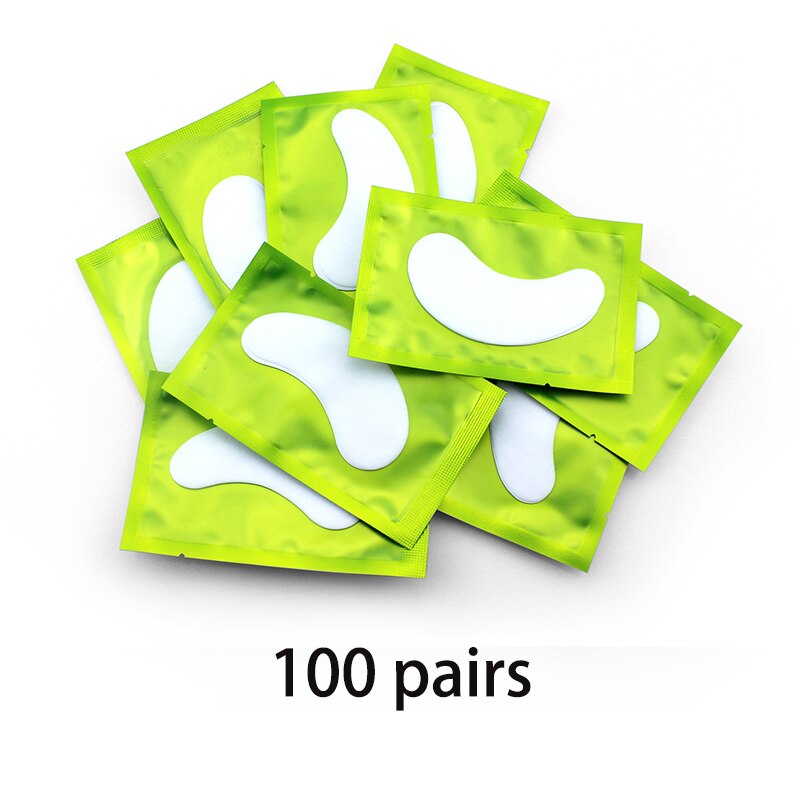 Autocollants d&#39;extension de cils, 50/100 paires, tampon sous les yeux, Patch de papier pour Extension de cils, Patch de Gel: 100 pairs Green