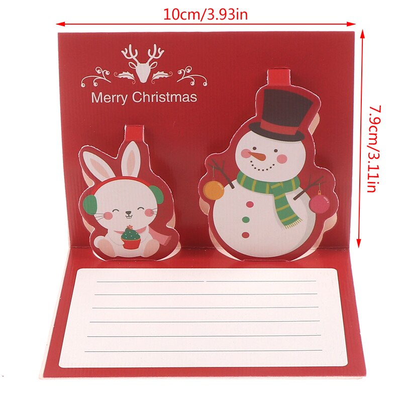 1pc 3D Merry Christmas Greeting Cards Party Invitations Year Greeting Card