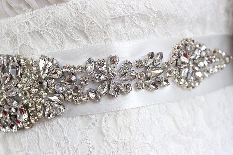 Crystal Bruiloft Accessoires Satijnen Trouwjurk Riem Bruids Lint Tailleband Sjerp Riem Voor Avond Prom Jurken