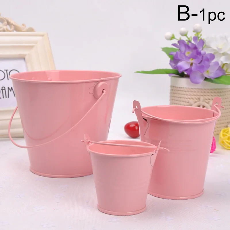 Hängande blomkruka i järn, metall, planteringshink, blomkruka, tunna, balkong, mini, förvaringskorg, heminredning, prydnadsföremål: M / Gul