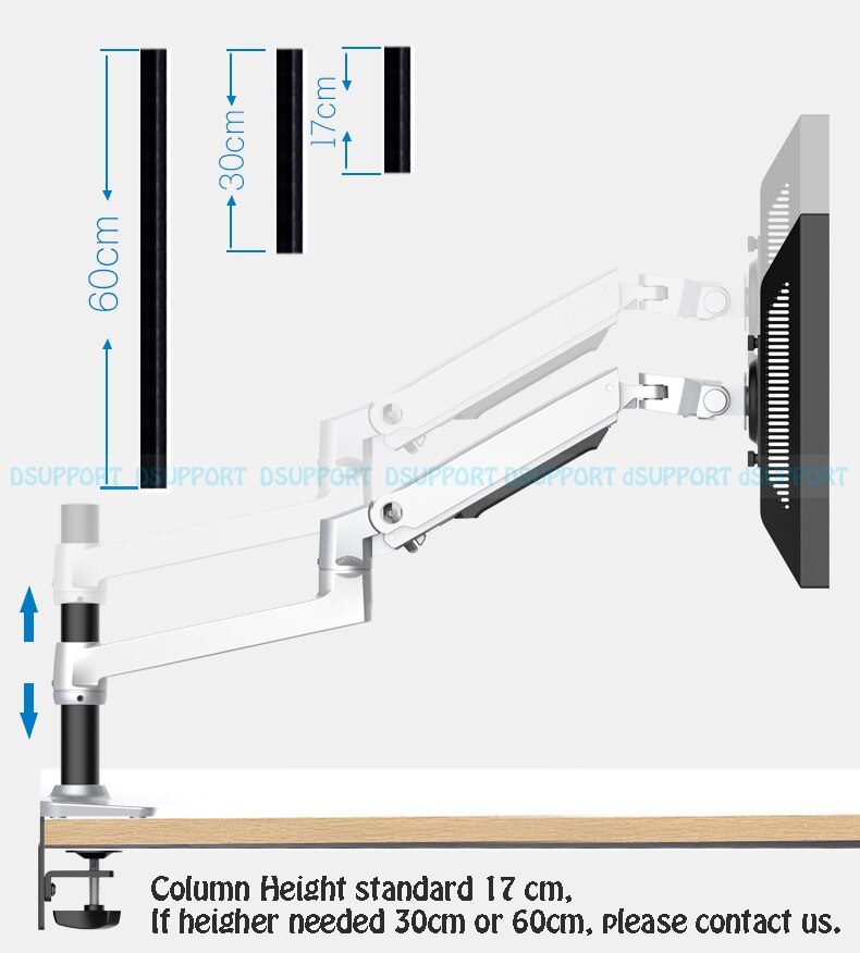 Desktop Mechanical Spring Full Motion 17-32inch Monitor Holder Mount Arm Aluminum Monitor Support Max.Loading 10kgs