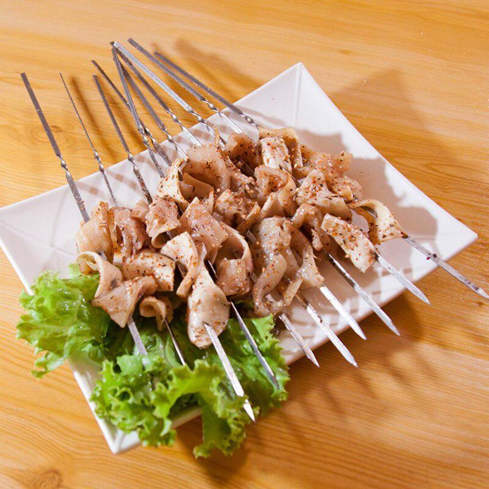 Barras de malvavisco reutilizables, pinchos de barbacoa, aguja, signo de cordero, pinchos de parrilla, accesorios para exteriores, herramientas de barbacoa S0Z2 10 Uds.