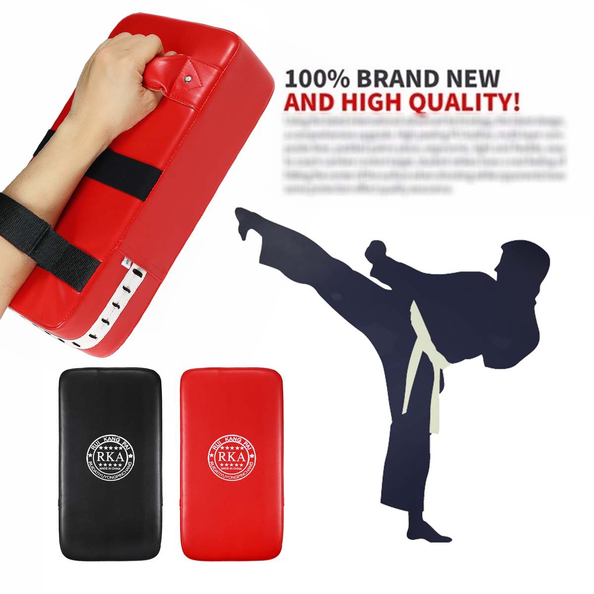 2pcs Punching Bag Boxing Pad Sand Bag Thickening Taekwondo MMA Hand Kicking Pad PU Leather Training Gear Muay Thai Foot Target