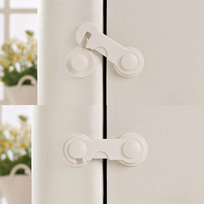 4 stks/partij Kast Lock Bandjes Baby Veiligheid Bescherming Van Kinderen Veilig Sloten Voor Garderobemeubilair Baby Veiligheid Lade Vergrendelingen: WHITE