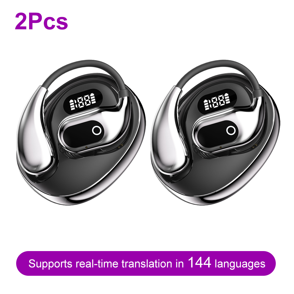 AI Tłumacz - Bezprzewodowe Słuchawki Bluetooth 5.3 z Dwukierunkową Transmisją w Czasie Rzeczywistym, Nauszne Słuchawki Hi-Fi dla Podróżników Biznesowych i Zwiedzających: green