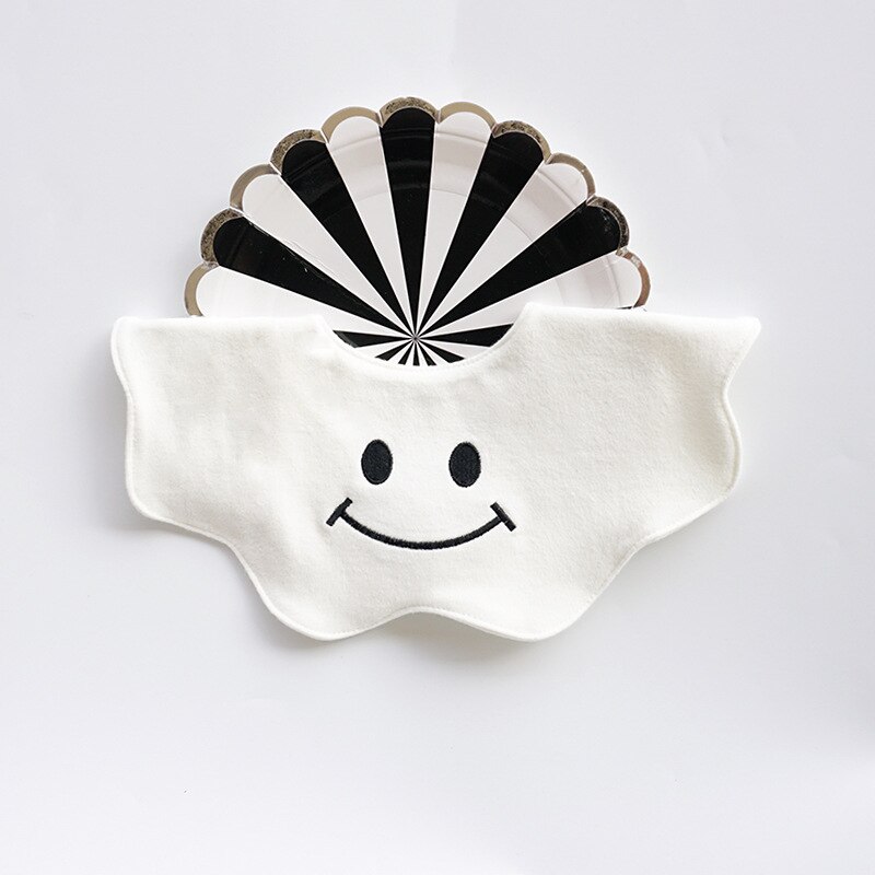 Bavoir circulaire en coton pour bébé, serviette pour nourrisson, bavoir en dentelle brodé avec nœud, 360: 6