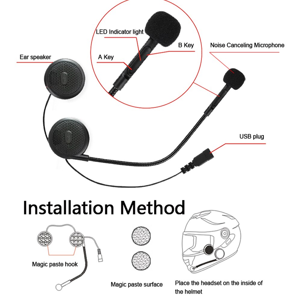 FreedConn L1M kabellos Helm Headset Motorrad praktisch Bluetooth Kopfhörer