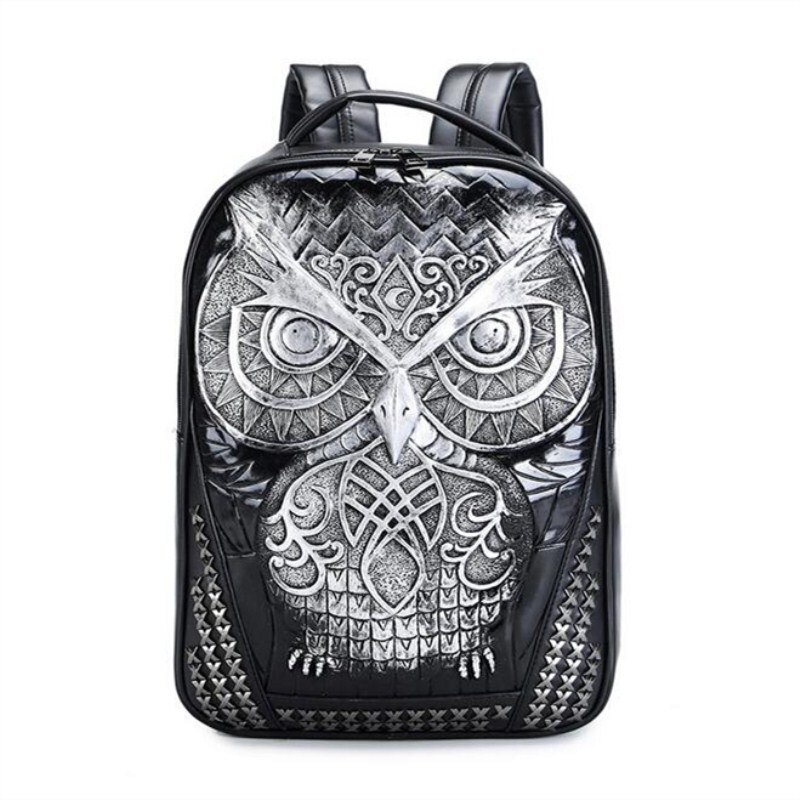 Style of Personality Owl Backpacks Punk Style Rivet Women Schoolbag Simple Brand Girls Travel Bag