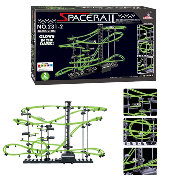 DIY Educational Toys Space Rail Level 2 3 4 Steel Marble Roller Coaster Glow In The Dark Spacerail for Kids Toys