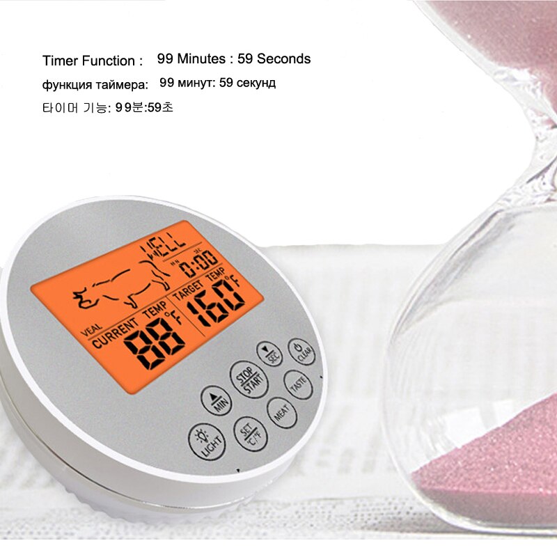 Digitale Keuken Thermometer voor Oven Vlees BBQ Barbecue Grill Gebraden Voedsel Koken Water Melk Vloeibare Temperatuur Gauge Probe Sensor