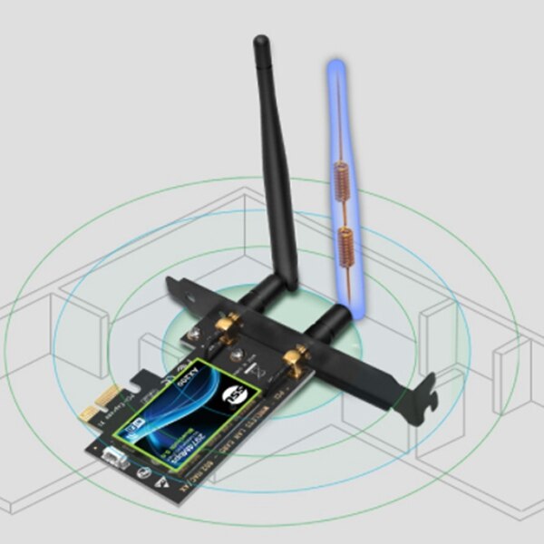 Dual Band PCI Express WiFi Card Gigabit for AX200 2.4G/5Ghz 802.11Ac/Ax 5.0 Bluetooth Adapter Only Support Window10