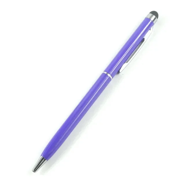 20-200 pennen per pakket Mini metalen 2-in-1 Stylus Universele balpen Aangepast logo Tekstgravure Kantoor School Reclamepen: Bordeaux / Black