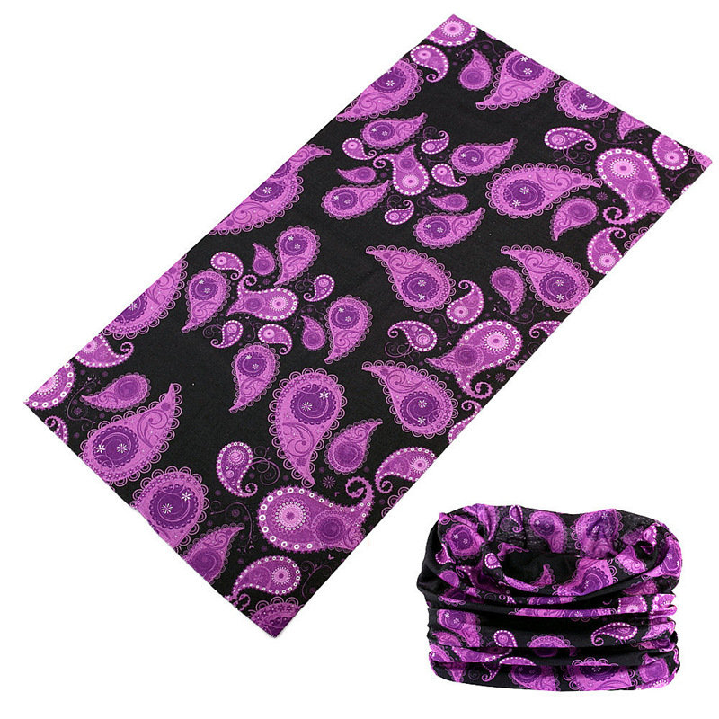 Paisley Magic Seamless Bandanas Women Men Sports Headband Outdoor Head Scarf For Female Male Buffs Face Shield: black