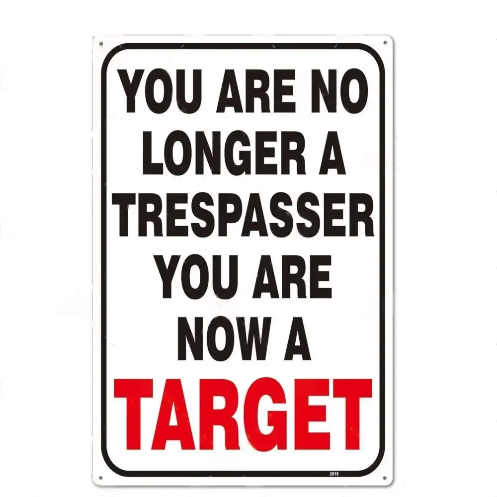 No Trespassing No Entry Private Property Warning Signs Public Garage Workshop Wall Decor Vintage Metal Sign 8x12 inch: 20x30cm / Yellow