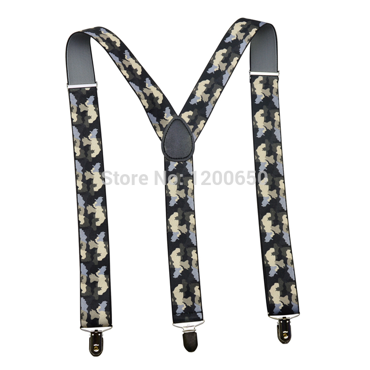 120 cm heren Unisex Clip-op Bretels Elastische 3.5 cm Breed Camo Groen groter Bretels Y-back jarretel & Retail