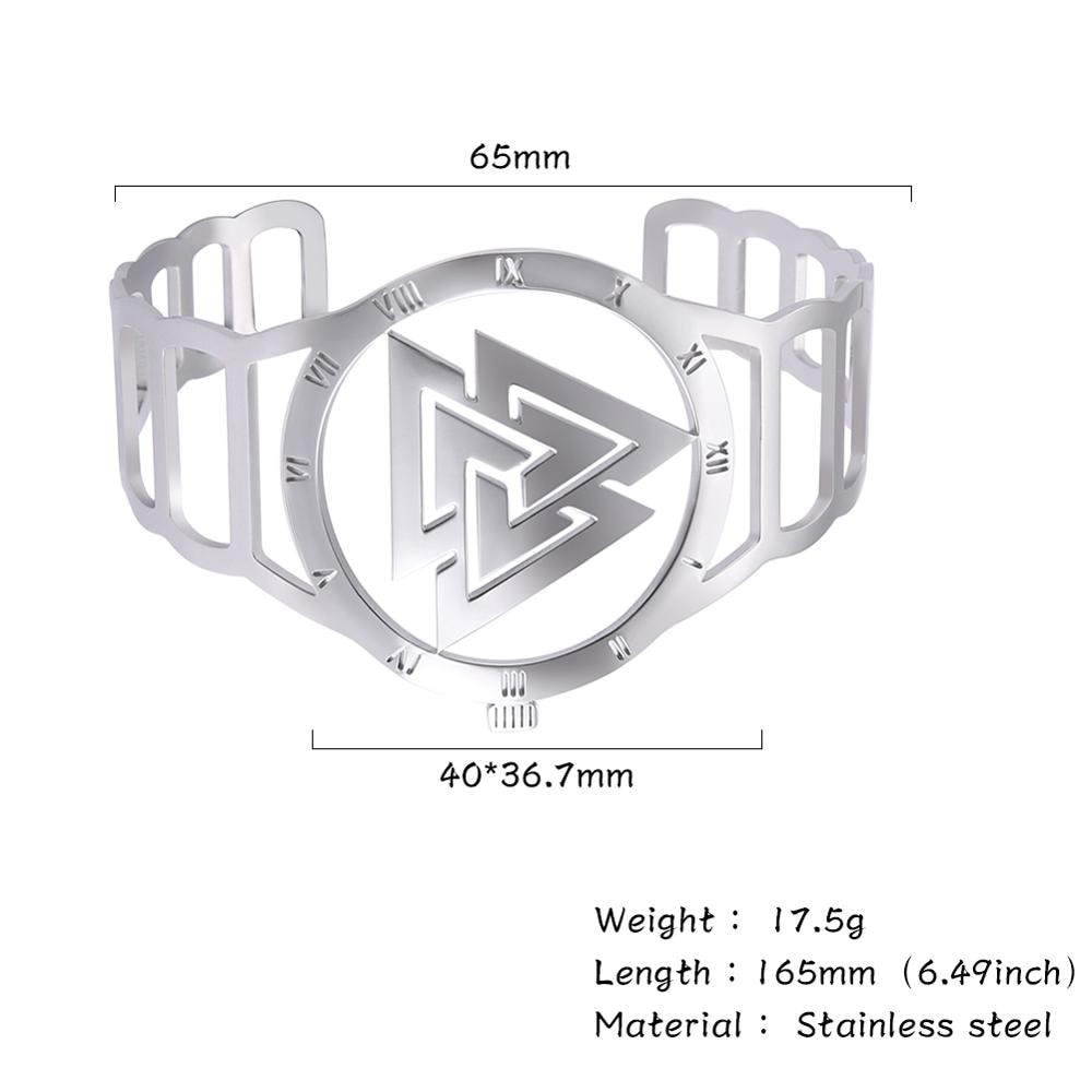 Skyrim Triskelion Valknut Wrist Watch Bracelet Viking Stainless Steel Gothic Nordic Runes Roman Numerals Adjustable Cuff Bangle