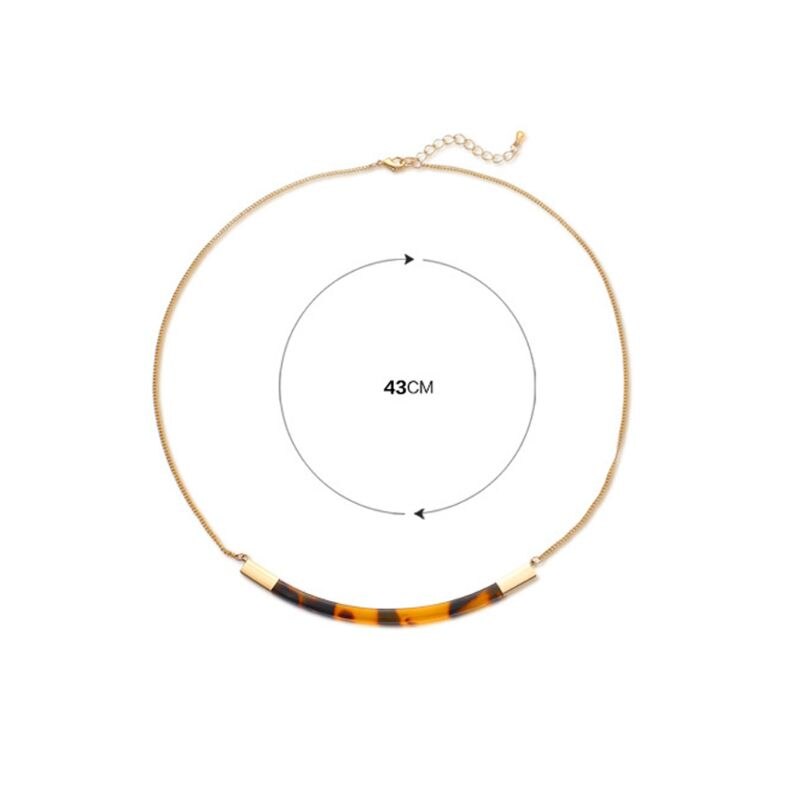 Acryl Braun Schildkröte Hülse Halsketten Colliers Fleckige Harz Schmuck