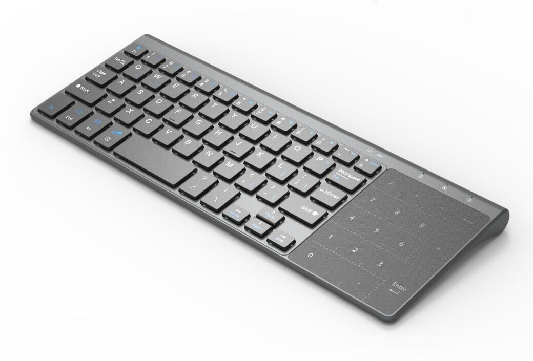 Usb 2.4g trådlöst tangentbord för bärbar dator stationär smart tv nummer pekplatta numerisk tangentbord för android windows: Silvergrå ryska