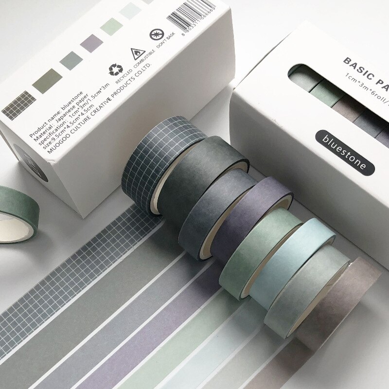 8Pcs/Set Pure Color Washi Tape Simple Stationery Washi Tape Set Lattice Masking Tape Material Escolar DIY Decoration Washi Tapes: JD-360-10