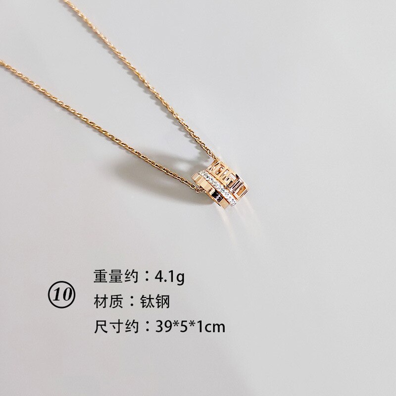 koreanische Vintage Edelstahl Rose Gold Halskette Für Frauen Sterne Mond Geometrische Kette Halskette Schmuck Zubehör: 10