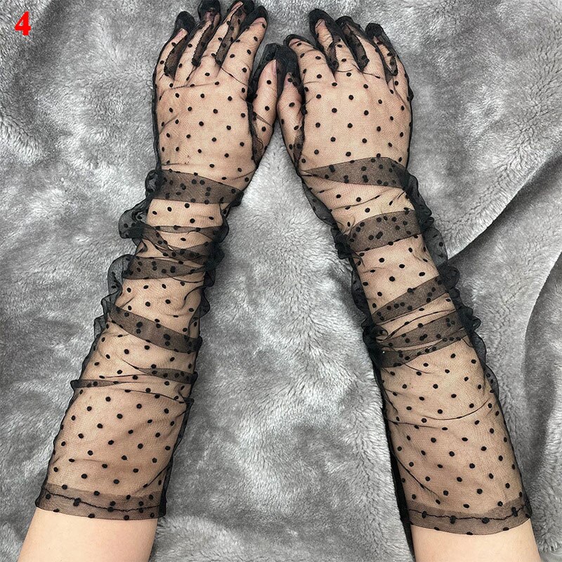 1 paar Frauen Tll Handschuhe Punkt Spitze Gitterg...  Grandado