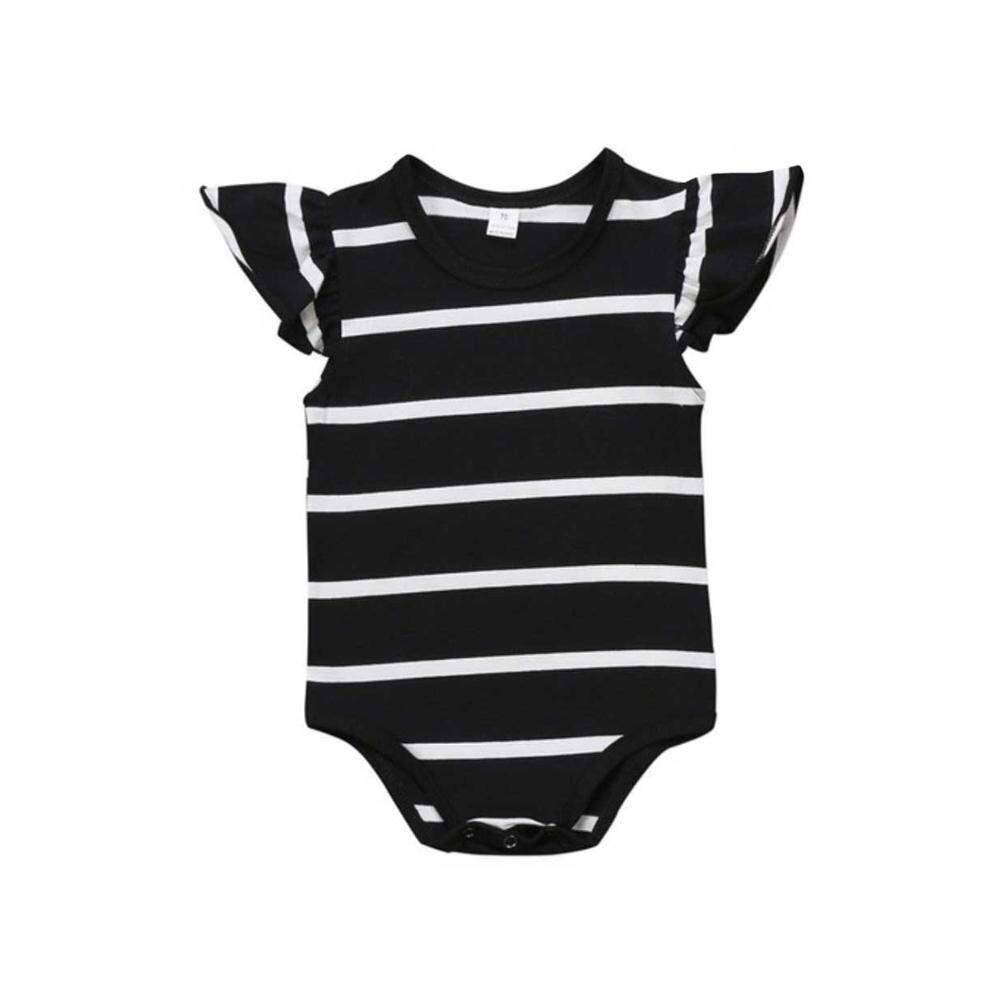 Baby Girl Vintage Fly Sleeve Romper-Pink/White main image 1