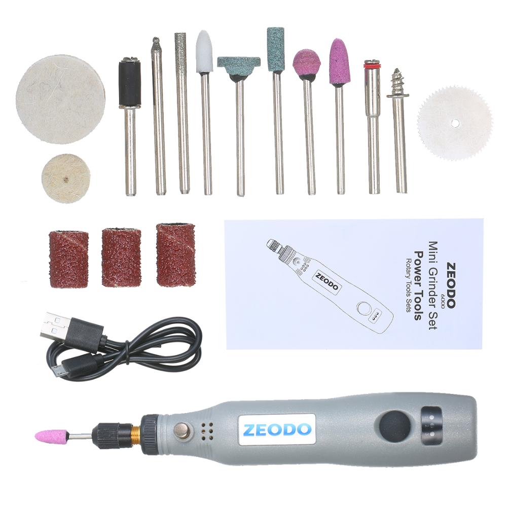 Electric Grinder Set 6000-15000rpm Power Rotary Tool Kit with Micro USB Charging Cable 28Pcs Accessories for Polishing Tool: 28pcs