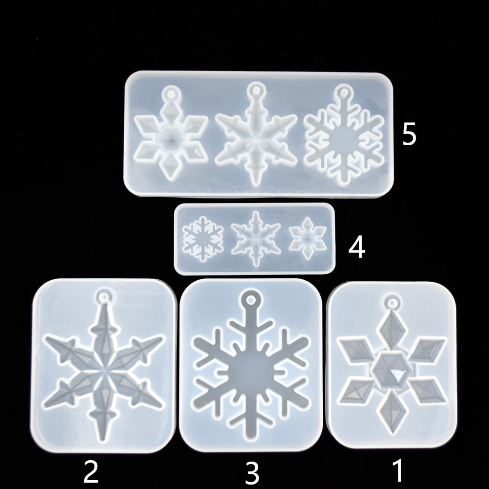 SNASAN christmas snowflake pendant Silicone Mold for jewelry making Resin jewelry tool UV epoxy resin molds decorative crafts