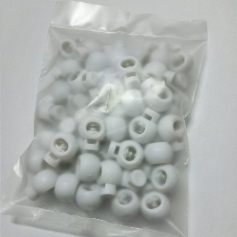 50 stücke Multi Farben Kunststoff Paracord Schnürsenkel Schnur Schloss Klemme 2 See Umschalten Clip Stopper Schnürsenkel Schnur Schnallen Teile Zubehör: 50Stck Single Weiß